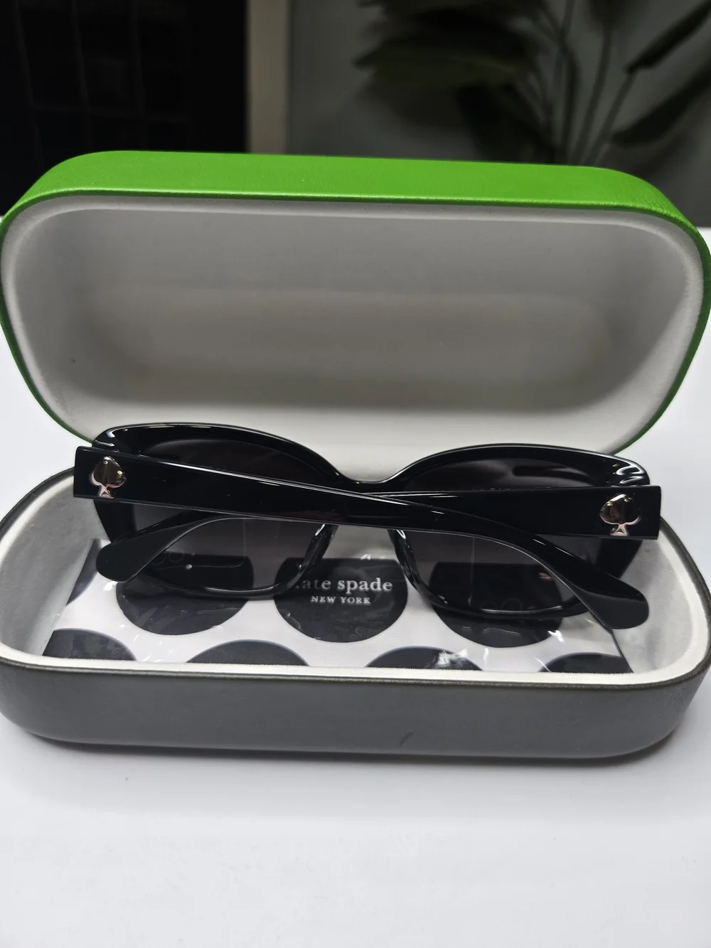 kate spade Black Frame Sunglasses with Gray Gradient Lenses